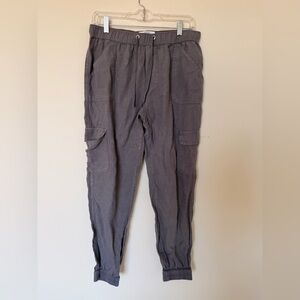Nicole Miller Linen Cargo Joggers